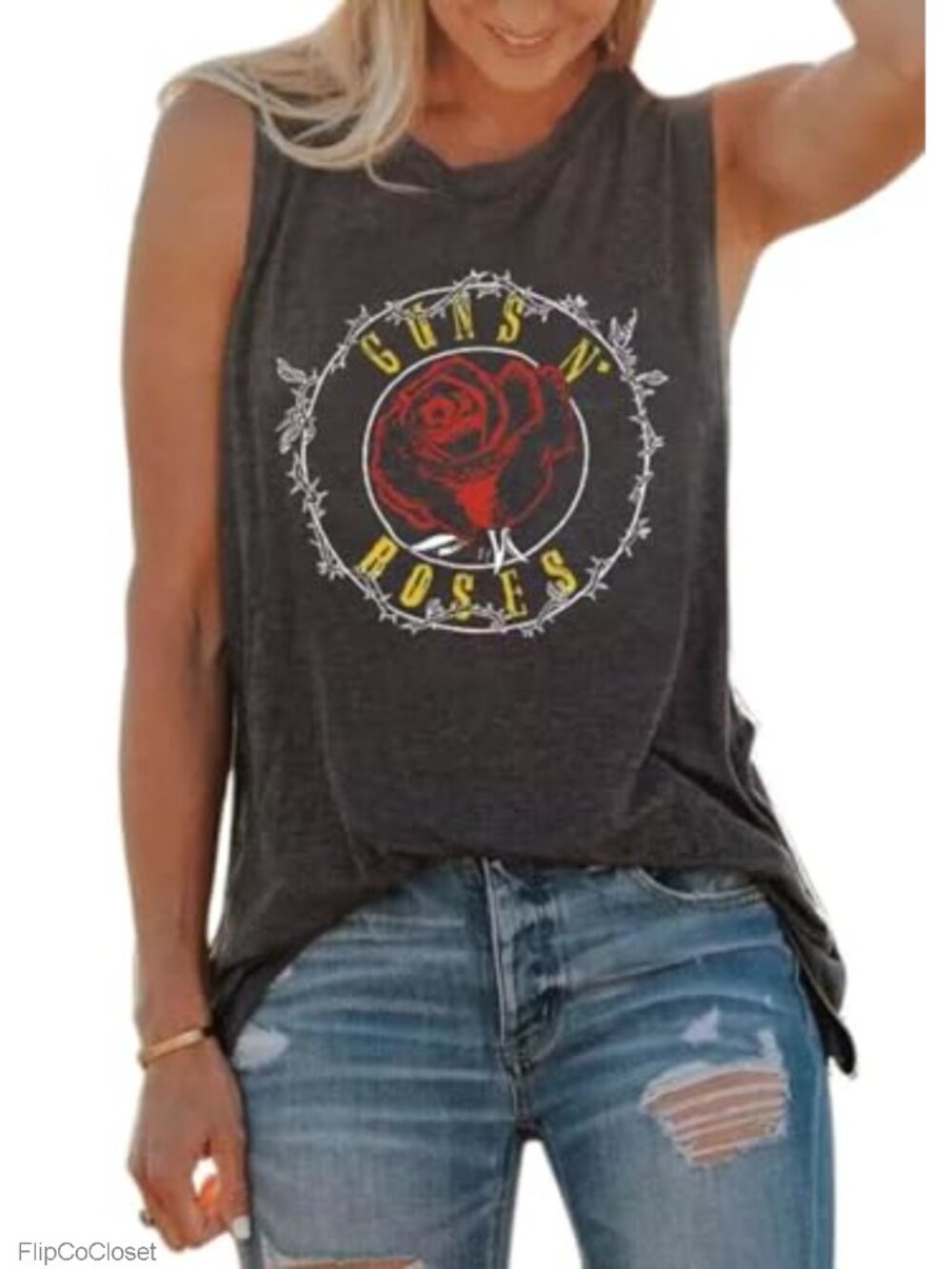 Women's Cotton Blend Tank Top Sleeveless Graphic Print Casual Summer Top